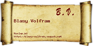 Blasy Volfram névjegykártya